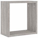 vidaXL Étagères cube murales 2 Pièces sonoma gris 30x15x30 cm