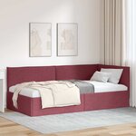 vidaXL Cadre de lit d'angle Bordeaux 80 x 200 cm Velours