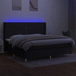 vidaXL Sommier à lattes de lit matelas et LED Noir 200x200 cm Tissu