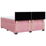 vidaXL Sommier à lattes de lit avec matelas Rose 180x200 cm Velours