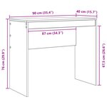 vidaXL Bureau d'écriture Chêne Sonoma Bois d'ingénierie 90 x 40 x 76 cm