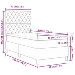 vidaXL Lit à ressort avec matelas et LED Gris foncé 80x200 cm Velours