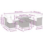 vidaXL Salon de jardin 9 Pièces avec coussins gris résine tressée