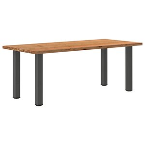 vidaXL Table à manger marron clair bois de chêne massif rectangulaire