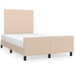 vidaXL Cadre de lit avec tête de lit cappuccino 120x190 cm similicuir