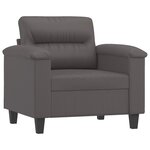 vidaXL Fauteuil avec repose-pied Gris 60 cm Similicuir
