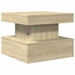 vidaXL Table basse avec lumières LED chêne sonoma 50x50x40 cm
