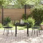 vidaXL Ensemble de salle à manger de jardin 3 pièces noir en poly rotin
