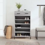 vidaXL Armoire à chaussures sonoma gris 60x35x105 cm bois d'ingénierie