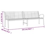 vidaXL Banc double de jardin noir 231 cm acier et WPC