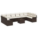 vidaXL Ensemble de Canapés de Jardin 10 pièces avec Coussins Gris Poly Rotin