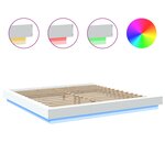 vidaXL Cadre de lit avec lumières LED sans matelas blanc 200x200 cm