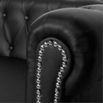vidaXL Canapé Chesterfield à 2 places cuir synthétique noir
