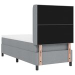 vidaXL Lit à ressorts avec matelas Gris clair 100 x 200 cm tissu