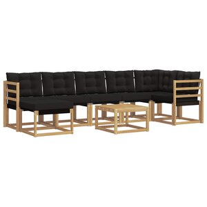vidaXL Ensemble de canapés d'extérieur 8 pc Blanc et noir