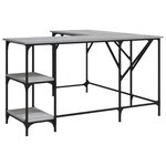 Bureau table poste de travail meuble d'ordinateur informatique étude sonoma 139 x 139 x 75 cm bois d'ingénierie gris 02_0023949