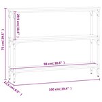 vidaXL Table console chêne fumé 100x22 5x75 cm bois d'ingénierie