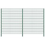 Vidaxl panneau de clôture avec poteaux fer 3 4 x 2 m vert