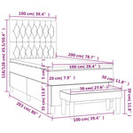 vidaXL Sommier à lattes de lit avec matelas Gris foncé 100x200cm Tissu