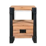 vidaXL Table de chevet Bois d'acacia Acier 40 x 30 x 54 cm