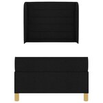 vidaXL Lit à ressorts avec matelas Noir 200 x 80 cm tissu