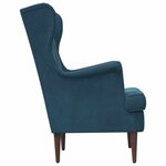 vidaXL Fauteuil Bleu Velours