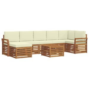 vidaXL Ensemble de canapés d'extérieur 8 pc Naturel et Crème