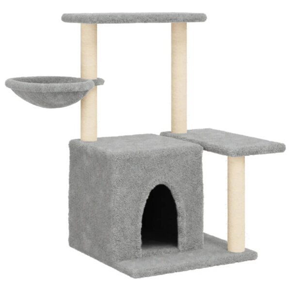 vidaXL Arbre à chat avec griffoirs en sisal Gris clair 83 cm