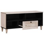 vidaXL Meuble TV Blanc 105 x 33 x 46 cm bois de manguier massif