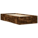 vidaXL Cadre de lit sans matelas chêne fumé 75x190cm bois d'ingénierie