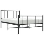 vidaXL Cadre de lit métal avec tête de lit/pied de lit noir 100x190 cm