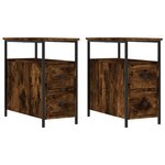 vidaXL Tables de chevet 2 Pièces chêne fumé 30x60x60 cm bois d'ingénierie
