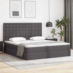 vidaXL Lit avec rangement et LED Gris 160 x 200 cm Simili cuir