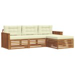 vidaXL Ensemble de canapés d'extérieur 4 pc Naturel et Crème