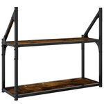 vidaXL Étagère murale 2 niveaux chêne fumé 60x21x51 cm