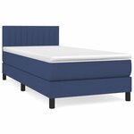 vidaXL Sommier à lattes de lit avec matelas Bleu 100x200 cm Tissu