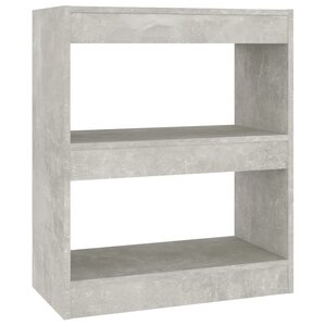 vidaXL Bibliothèque/Séparateur de pièce Gris béton 60x30x72 cm