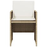 vidaXL Chaises de jardin avec coussins lot de 4 beige résine tressée