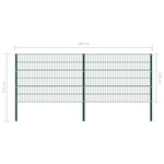 vidaXL Panneau de clôture avec poteaux Fer 3 4 x 1 2 m Vert