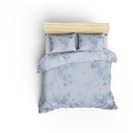 Parure de lit - housse de couette 220 x 240 + 2 taies d'oreiller 60 x 60 coton renforcé - Bleu