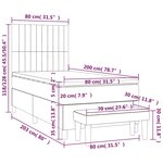 vidaXL Sommier à lattes de lit et matelas Bleu foncé 80x200 cm Velours
