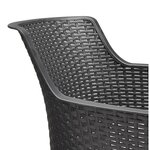 Lots de 6 Fauteuils monoblocs - empilables en résine de synthese - forme cabriolet - imitation rotin tressé - ALLIBERT BY KETER - E
