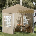 vidaXL Tente de fête pop-up 195 x 195 x 245 cm Crème Tissu Oxford