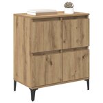 vidaXL Buffet Chêne artisanal 60 x 35 x 70 cm Bois d'ingénierie et fer