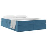 vidaXL Lit avec rangement et matelas Bleu foncé 140 x 200 cm Velours