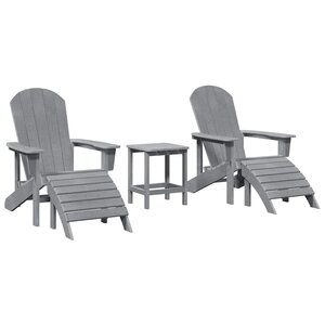 vidaXL Chaise de jardin 3 Pièces Gris clair Polyéthylène