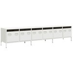 vidaXL Meuble TV blanc 202x39x43 5 cm acier laminé à froid