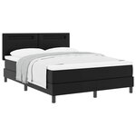 vidaXL Cadre de lit avec matelas Noir 140 x 200 cm Faux cuir