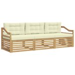 vidaXL Ensemble de canapés d'extérieur 3 pc Blanc et crème Polyester