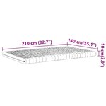 vidaXL Matelas en mousse blanc 140x210 cm 7 zones dureté 20 ILD